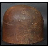 A late 19th century early 20th century wooden turned  millinery hat block height