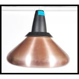 A vintage retro 20th century Danish inspired design vintage pendant copper ceiling light fixture.