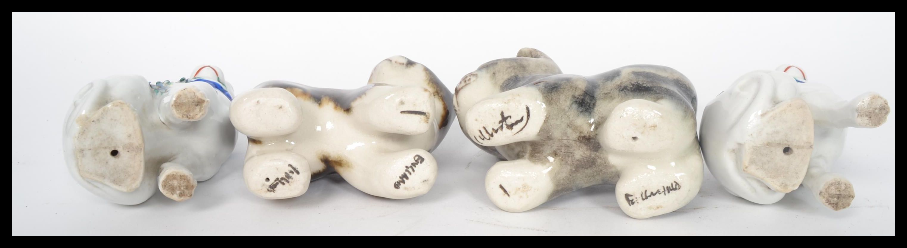 A pair of Winstanley ceramic tabby kittens - cats, each with glass eyes and signed to the base - Image 6 of 6