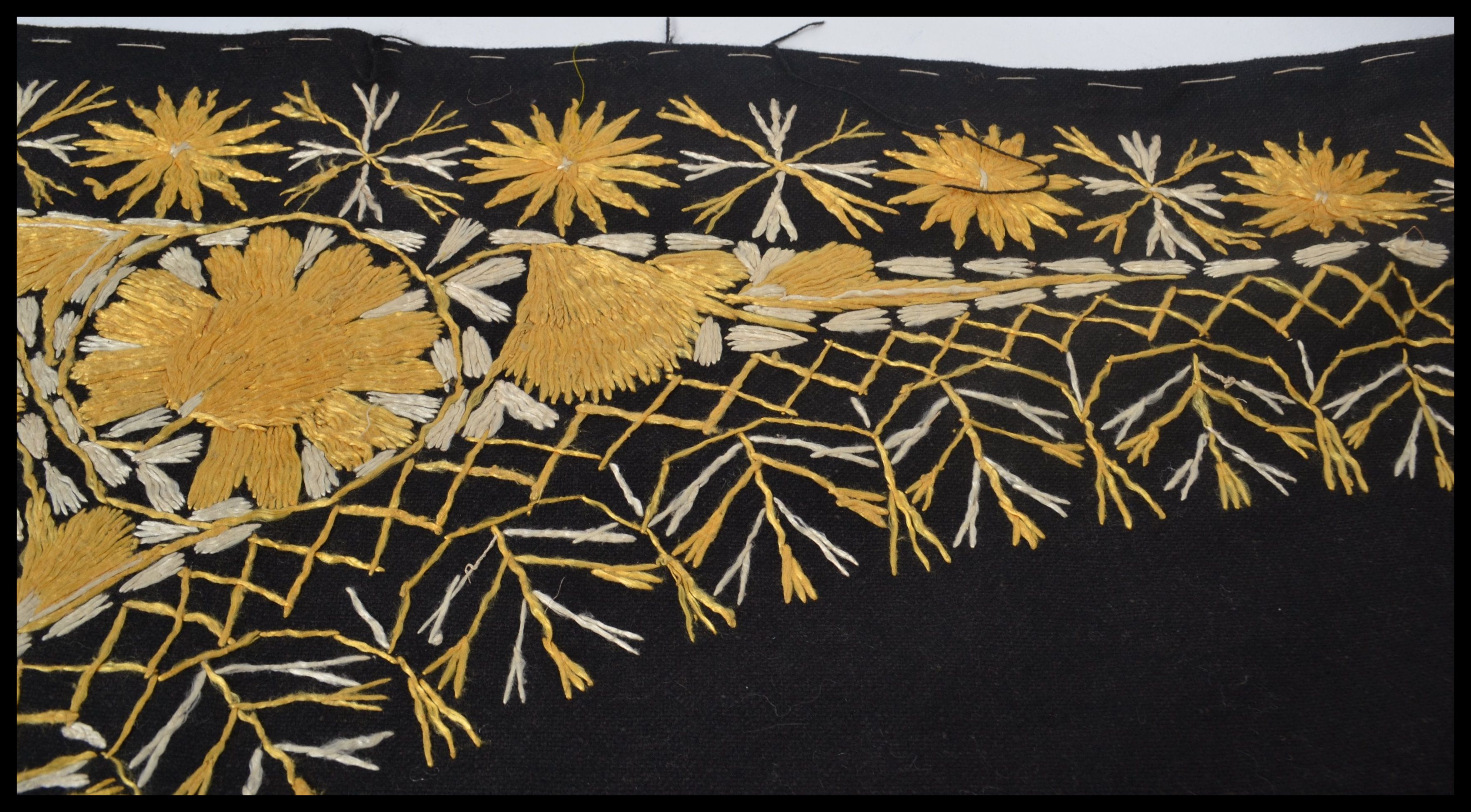 An early 20th century Indian wall hanging having a cotton back with silk threads. The design of - Image 5 of 11