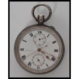 A silver hallmarked cased pocket watch by Northern Goldsmiths having a white enamel face with