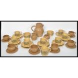 A retro 20th century Prinknash stoneware coffee service  comprising coffee pot, cups, saucers etc