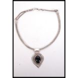 A stunning silver 925 Byzantine choker necklace and pendant. Snake link and half omega link necklace