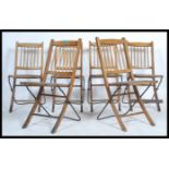 Davista - A set of 1920's early 20th century industrial oak folding chapel / hall chairs. The chairs