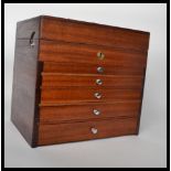 A stunning 20th century Industrial mahogany engineers  tool box / specimen box / chest, carry handle