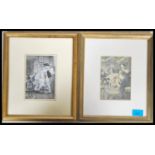 John Cleland - Fanny Hll. A pair of 18th century revival framed and glazed erotic prints.  Each well