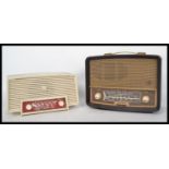 Two vintage 20th century bakelite cased valve radios to include a Feranti with a white case and a
