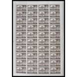 GB STAMPS; a sheet of 40x unused QEII Elizabeth 2nd 2/6 Wilding Castle stamps. Unused run of