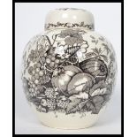 A 19th century Masons Victorian transfer printed lidded ginger jar in the Fruit Basket pattern.