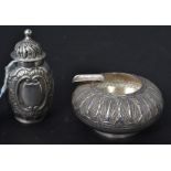 A 19th century silver hallmarked Victorian sugar shaker / condiment pepperette salt / pepper pot