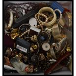 A good collection of vintage 20th century costume jewellery to include brooches, necklaces, bangles,