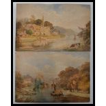 Two 19th century Victorian watercolour paintings, both paintings look to be of the same bridge