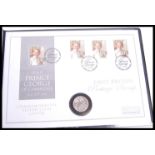 The Royal Mint Prince George Silver Coin Cover 034/195 having a 2013 £20 coin with stamp. Issued
