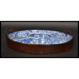 An early 20th century Booths blue and white ceramic hors d'oeuvre dish starters section /