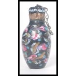19th Century Venetian Coloured Glass Scent Bottle possibly Murano having gilt aventurine flex on a