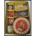 A large collection of vintage 20th century advertising point of sale and packaging tins to include