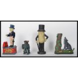 A collection of cast iron money boxes ( moneybox ) to include Mr Peanuts, Dumbo the elephant, Wolf