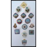 A collection of vintage 20th century enamel badges to include Masonic Bowling badges such as
