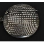 An early 20th century Edwardian silver hallmarked vesta case of circular globular form having a