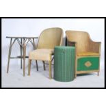 A collection of vintage 20th century Lloyd Loom Lusty furniture to include bedroom chairs, linen