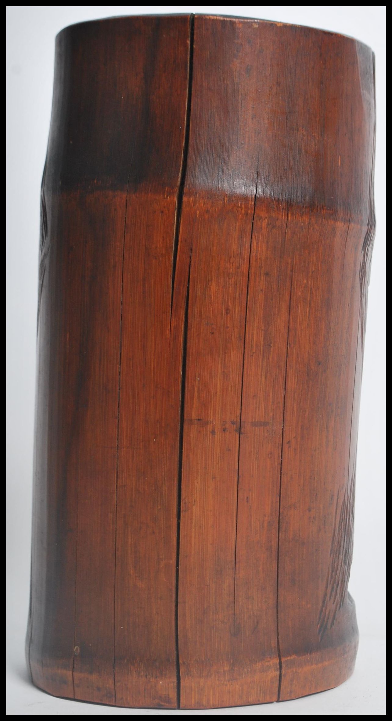 A 19th century Oriental Chinese carved bamboo brus - Image 3 of 6