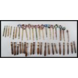 A collection of lace bobbins dating from the early 19th century of various form. Please see