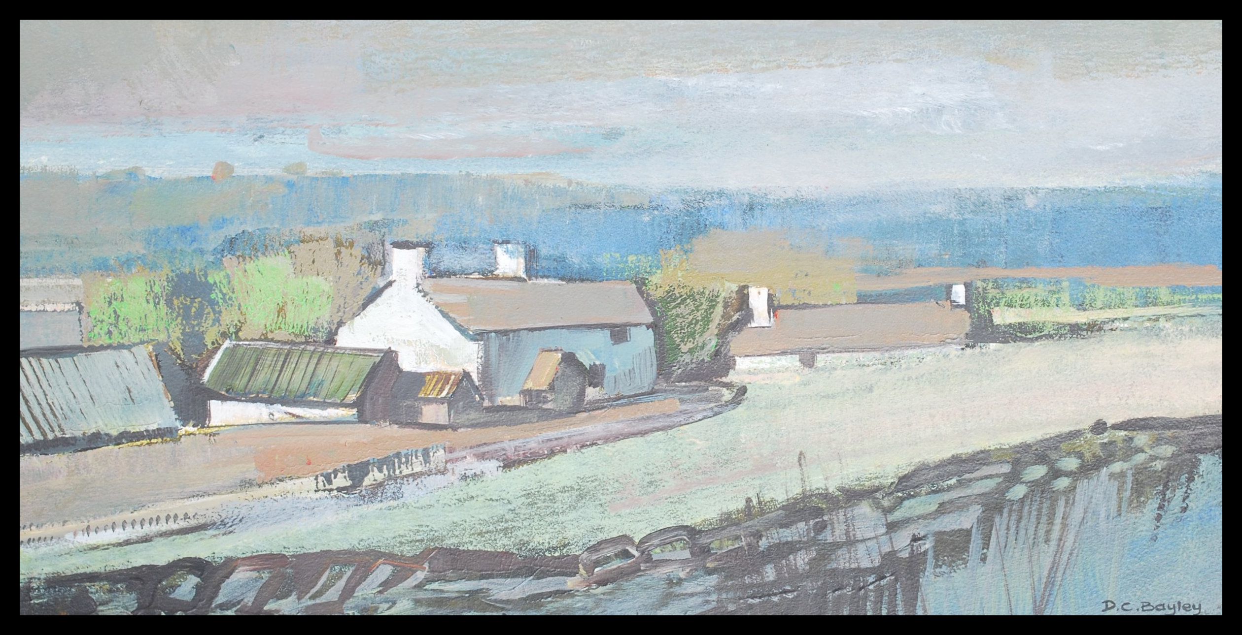 Donald C. Bayley, A mid 20th century oil on board painting entitled ' Dartmoor ' Bearing artist's - Image 3 of 4