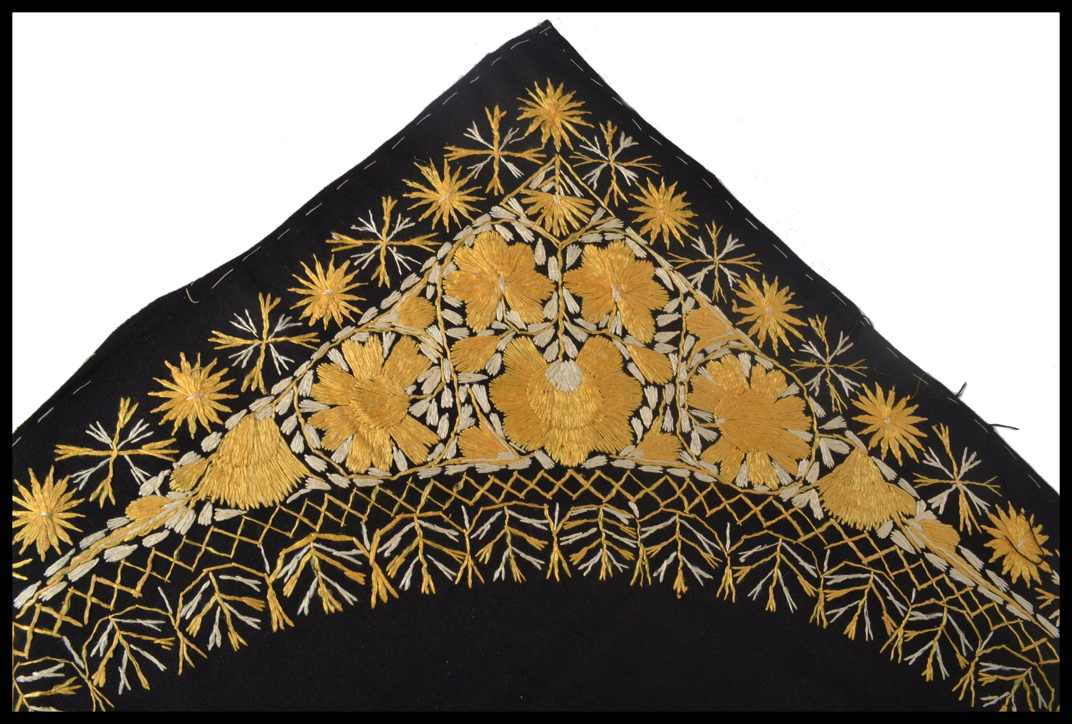 An early 20th century Indian wall hanging having a cotton back with silk threads. The design of - Image 4 of 11