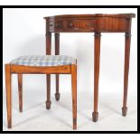 A 1920's oak dressing stool in the Arts & Crafts manner together with a Georgian revival mahogany