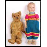 VINTAGE 20TH CENTURY DOLL & TEDDY BEAR