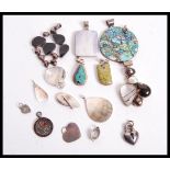 A dealer lot of silver to include necklace of various shapes and sizes, all silver mounted. To