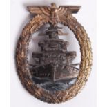 WWII NAZI HIGH SEA FLEET COMBAT BADGE