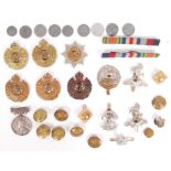 WWII UNIFORM CAP BADGES & BUTTONS