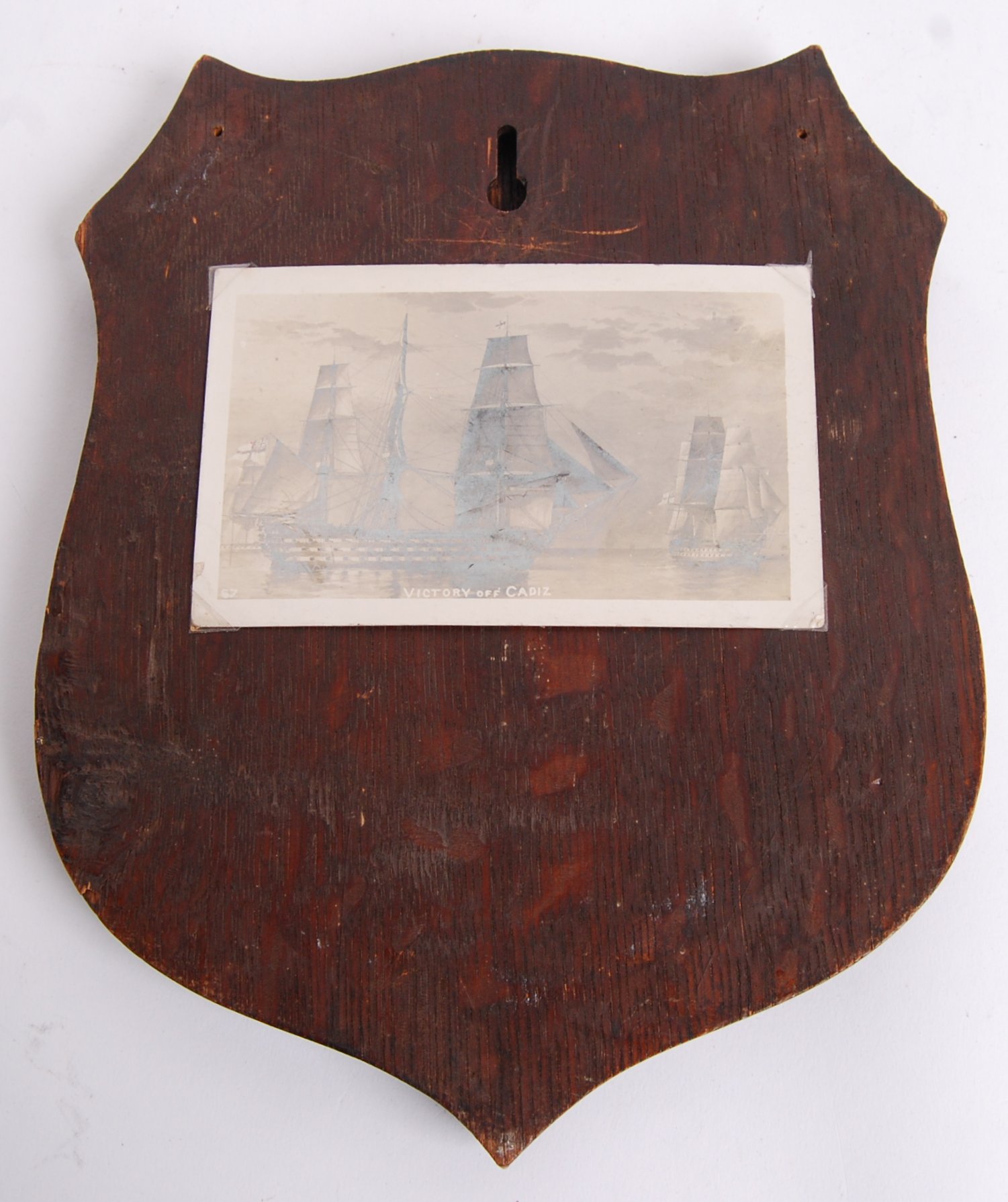 ANTIQUE OAK & COPPER TRAFALGAR COMMEMORATIVE PLAQUE - Image 4 of 4