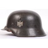RARE ORIGINAL GERMAN M42 NAZI THIRD REICH STEEL HELMET