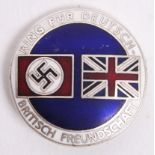 NAZI BRITISH FRIENDSHIP BADGE