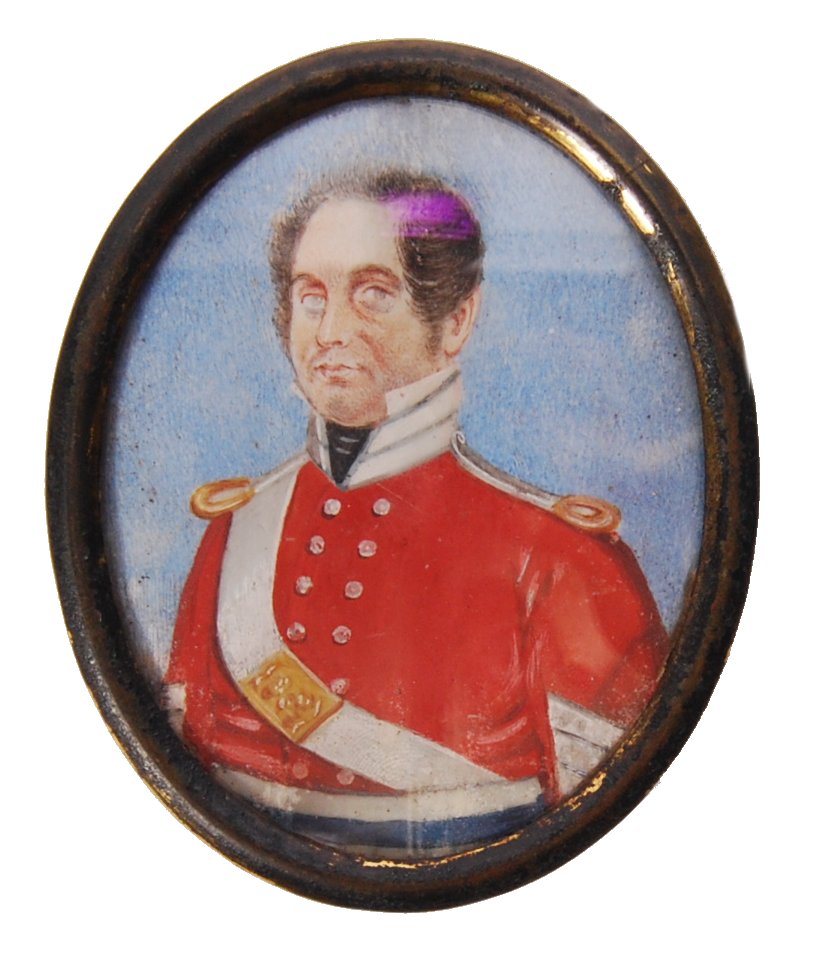 19TH CENTURY PORTRAIT MINIATURE ON IVORY OF SOLDIER