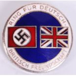 BRITISH NAZI FRIENDSHIP ENAMEL BADGE