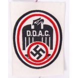 NAZI GERMAN DDAC CLOTH PATCH