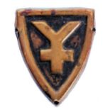 WWI ORIGINAL GERMAN 16TH PANZER DIVISION CAP BADGE