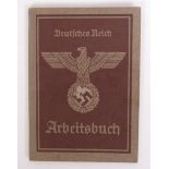 ORIGINAL GERMAN WWII THIRD REICH ARBEITSBUCH WORK BOOK