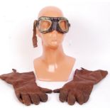 VINTAGE MOTORCYCLE GLOVES AND GOGGLES
