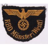 WWII GERMAN NAZI RBD MUNSTER (WESTF)