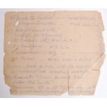 HANDWRITTEN LIST BY HIS DIVINE GRACE A.C. BHAKTIVE