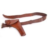 FIRST WORLD WAR PERIOD SAM BROWNE GUN HOLSTER BELT