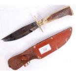 GERMAN MADE BONE HANDLED BOWIE KNIFE