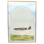 WWII SECOND WORLD WAR SPITFIRE OIL PAINTING
