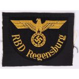 GERMAN WWII NAZI RBD REGENSBURG PATCH