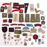 ASSORTED MILITARIA - BUTTONS, BADGES, PATCHES ETC
