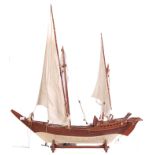 LARGE HAND MADE PRESENTATION DHOW TALL SHIP WITH PLAQUE